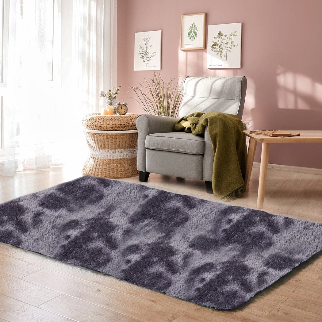 Big Bedding Australia Rugs Floor Rug Shaggy Rugs Soft Large Carpet Area Tie-dyed Midnight City 120x160cm