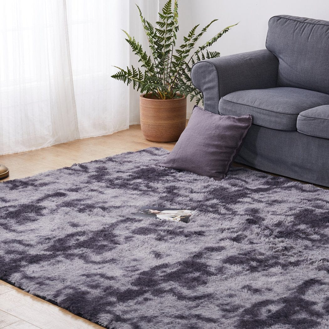 Big Bedding Australia Rugs Floor Rug Shaggy Rugs Soft Large Carpet Area Tie-dyed Midnight City 160x230cm