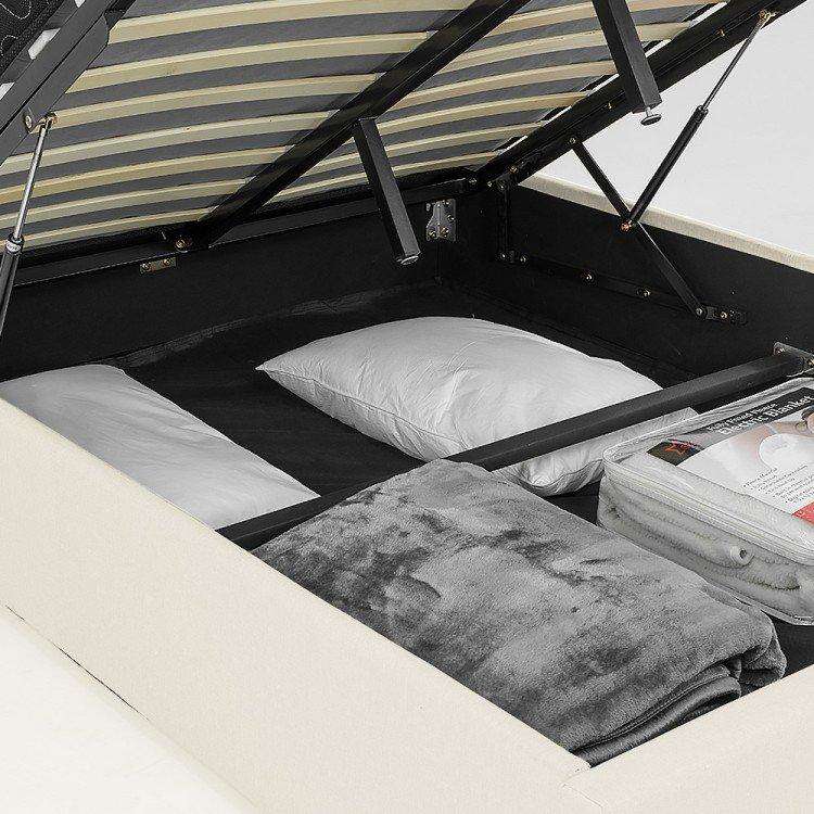 Big Bedding Australia Bedframe GAS LIFT BED FRAME WITH HEADBOARD - BEIGE