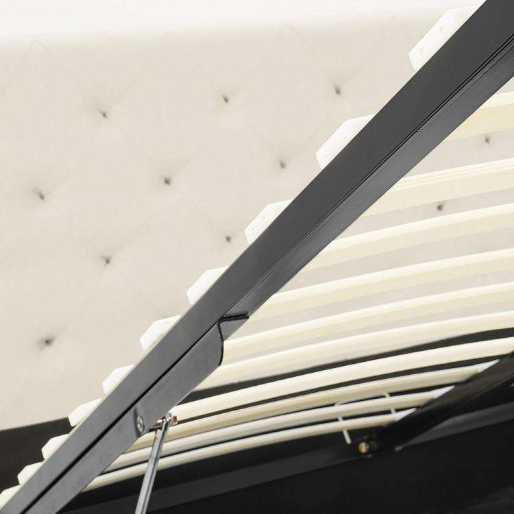 Big Bedding Australia Bedframe GAS LIFT BED FRAME WITH HEADBOARD - BEIGE