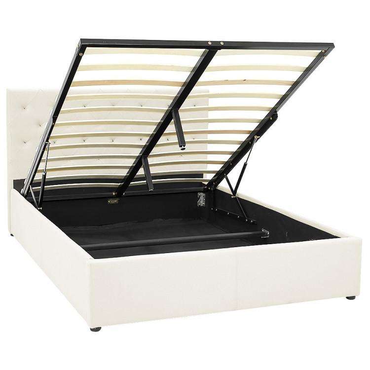 Big Bedding Australia Bedframe GAS LIFT BED FRAME WITH HEADBOARD - BEIGE