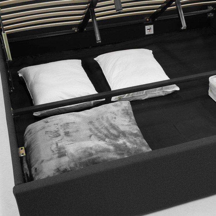 Big Bedding Australia Bedframe GAS LIFT BED FRAME WITH HEADBOARD - BLACK