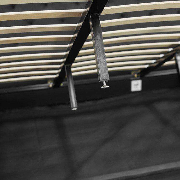 Big Bedding Australia Bedframe GAS LIFT BED FRAME WITH HEADBOARD - BLACK