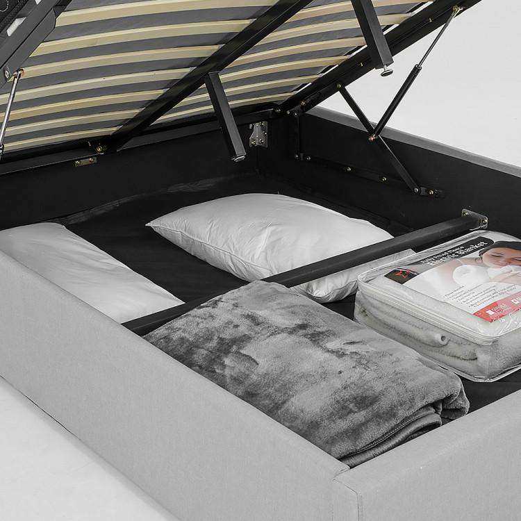Big Bedding Australia Bedframe GAS LIFT BED FRAME WITH HEADBOARD -  GREY