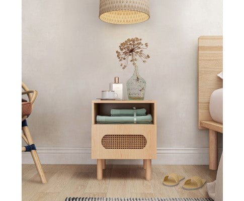 Big Bedding Australia Bedside Table Kailua Rattan Bedside Table in Maple