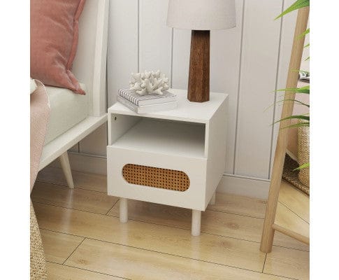 Big Bedding Australia Bedside Table Kailua Rattan Bedside Table in White