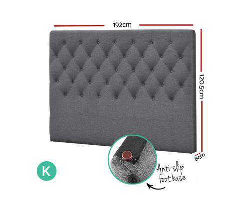 Big Bedding Australia Bedhead King Bed Head Headboard Bedhead Fabric Frame Base CAPPI Grey