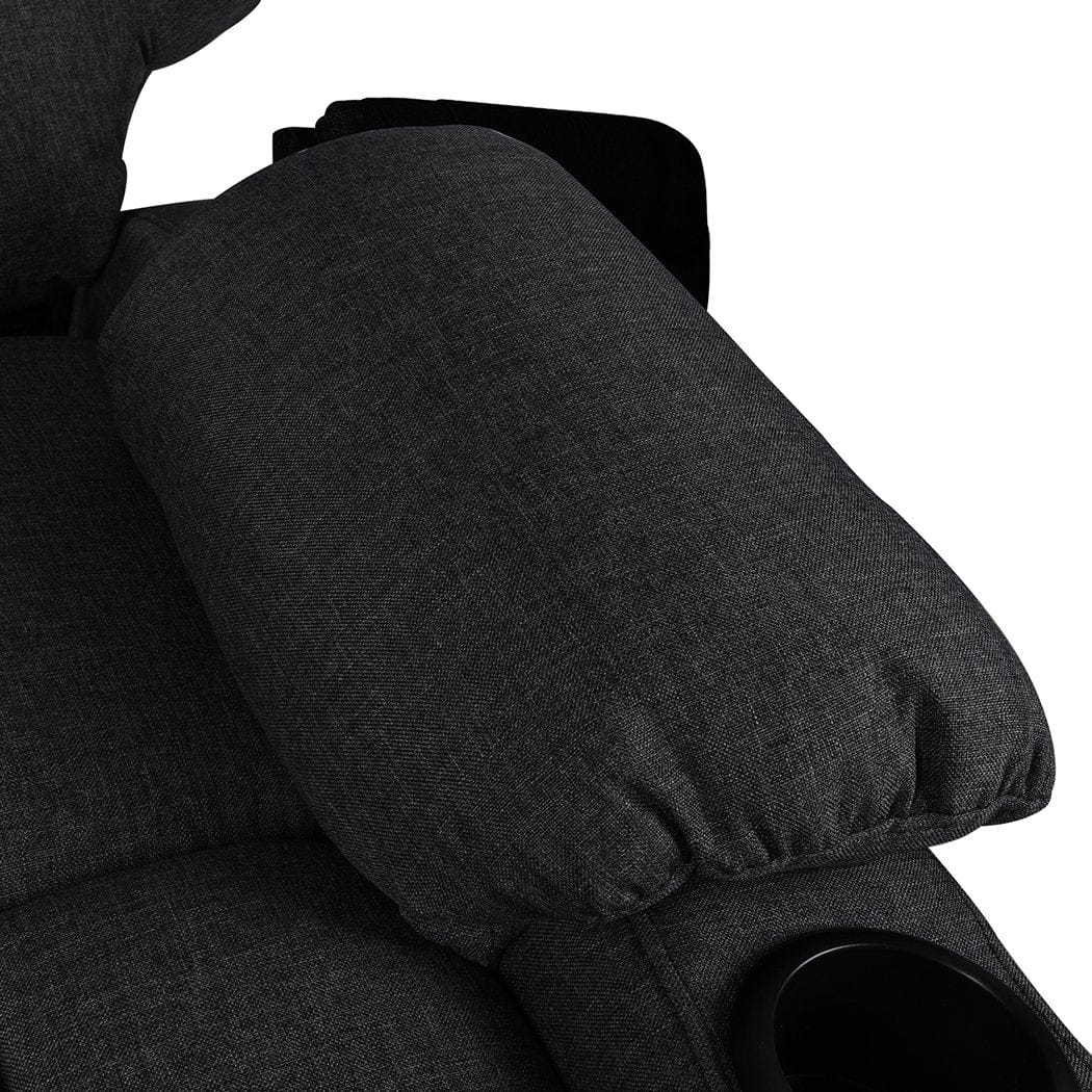 Big Bedding Australia Massage Chair Levede Recliner Chair Electric Lift Chair Armchair Lounge Fabric Sofa USB Charge