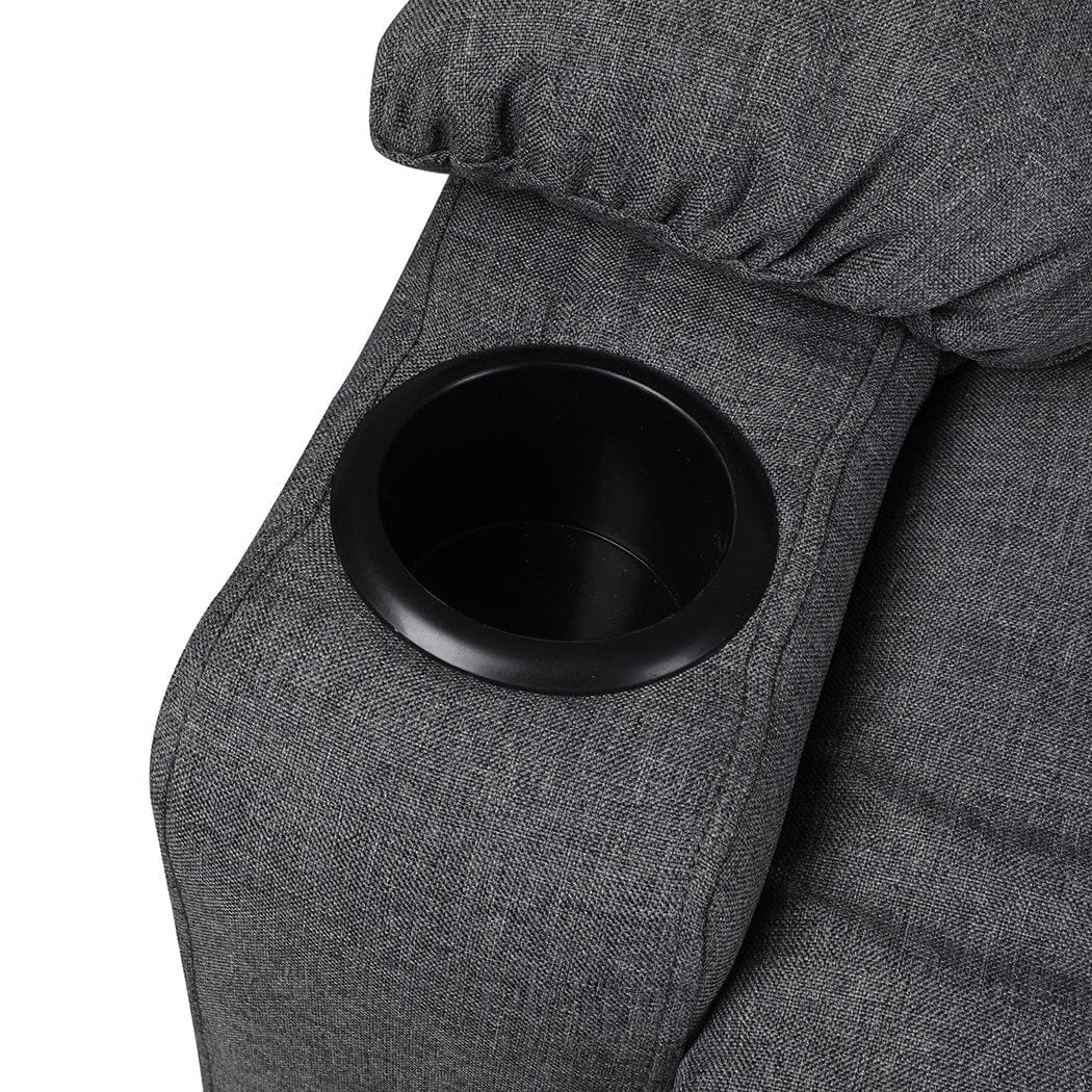 Big Bedding Australia Massage Chair Levede Recliner Chair Electric Lift Chairs Armchair Lounge Fabric Sofa USB Charge