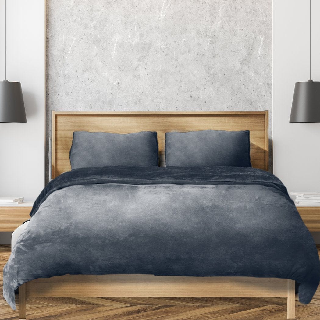 Big Bedding Australia Quilt Cover Luxury Flannel Quilt Cover with Pillowcase Dark Grey King