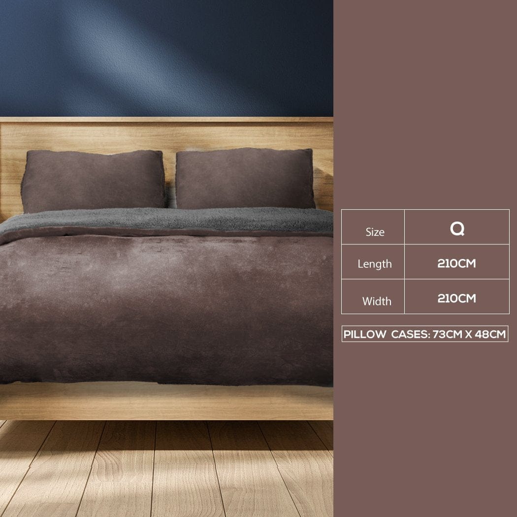 Big Bedding Australia Quilt Cover Luxury Flannel Quilt Cover with Pillowcase Mink Queen