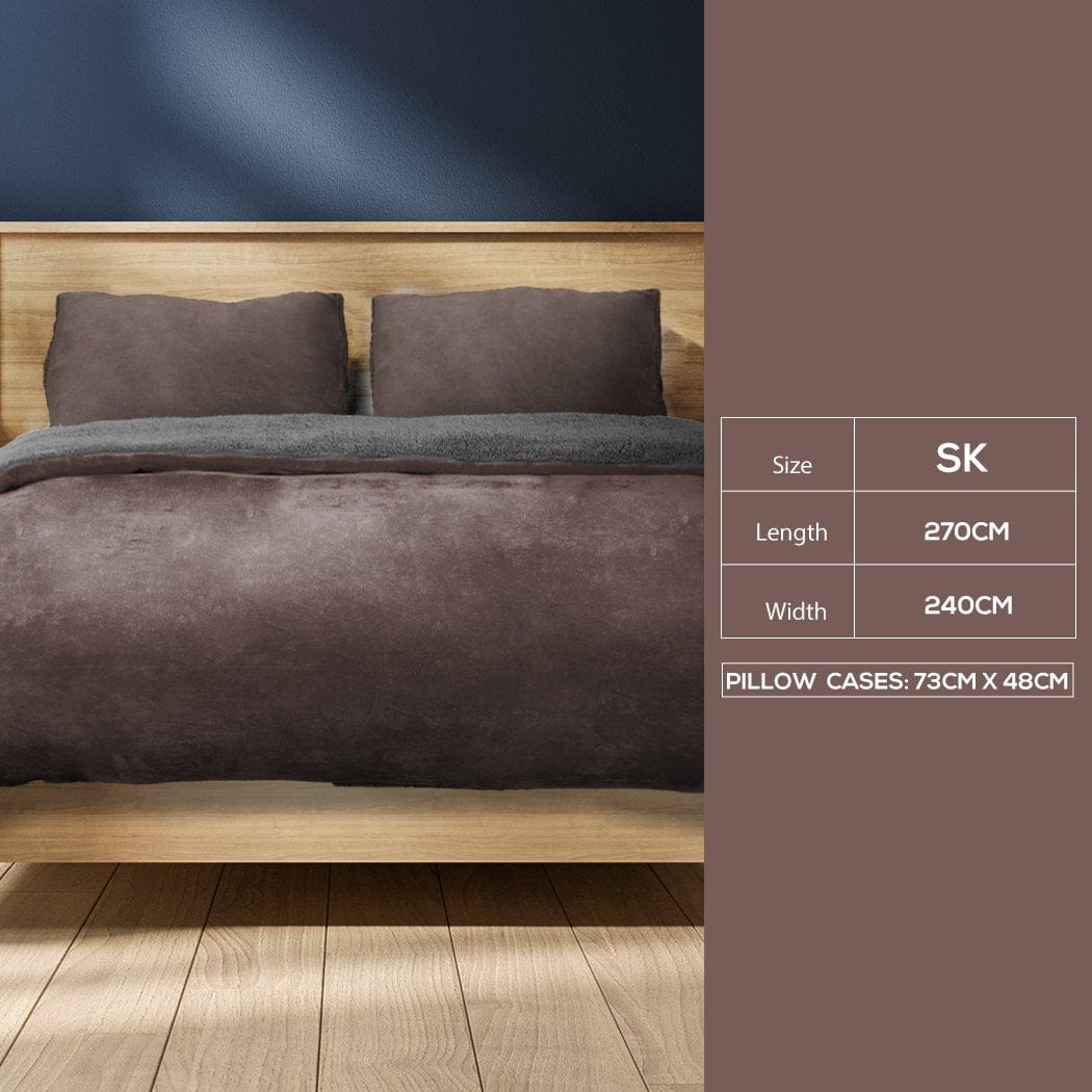 Big Bedding Australia Quilt Cover Luxury Flannel Quilt Cover with Pillowcase Mink Super King