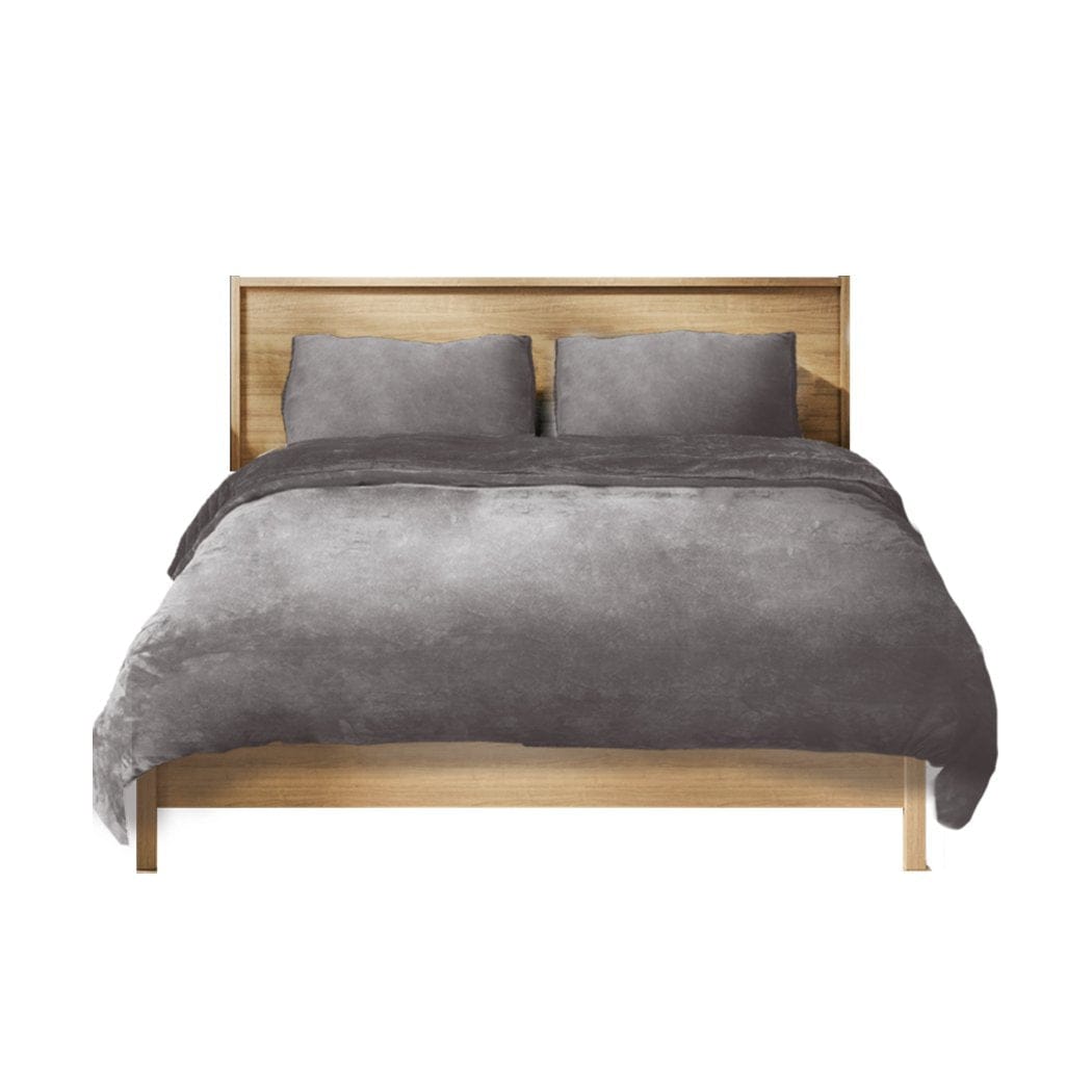 Big Bedding Australia Quilt Cover Luxury Flannel Quilt Cover with Pillowcase Silver Grey Queen