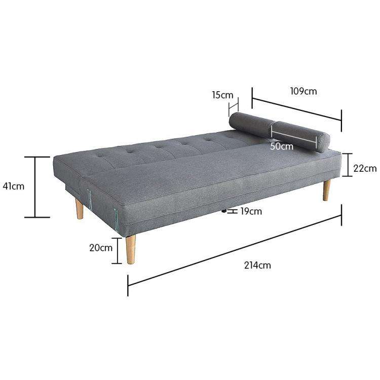 Big Bedding Australia Sofa Madison Three Seater Sofa With Pillows - Light Grey