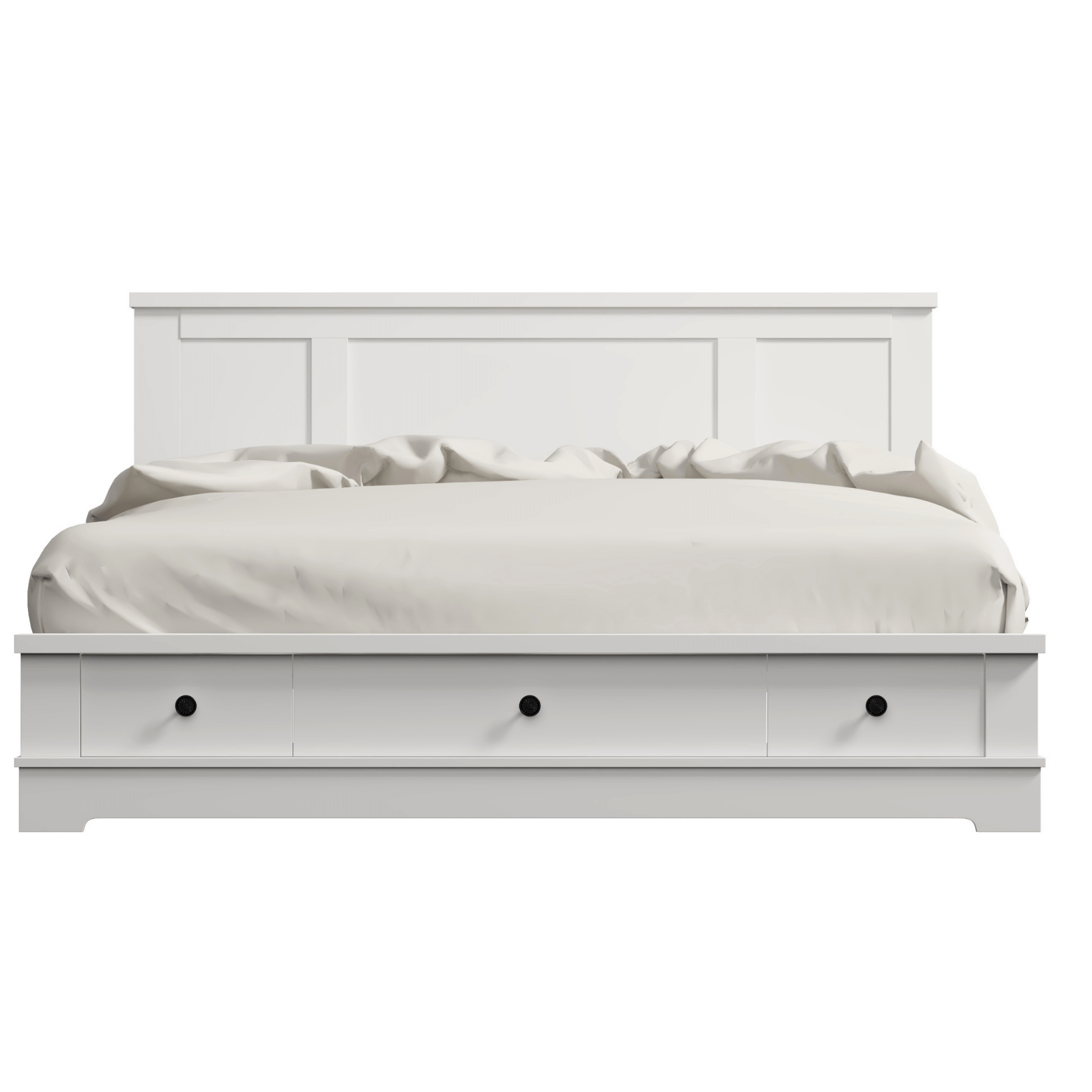 Big Bedding Australia Bedframe Margaux White Coastal Lifestyle Bedframe with Storage Drawers Double
