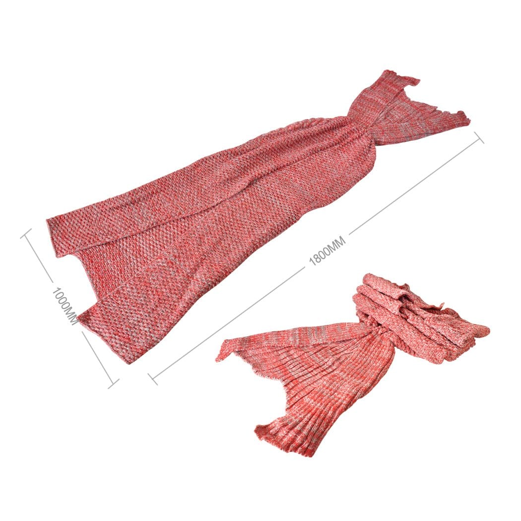 Big Bedding Australia Blanket Mermaid Tail Crochet Blanket Sofa Rug Knit Handmade Soft Sleeping Bag Red
