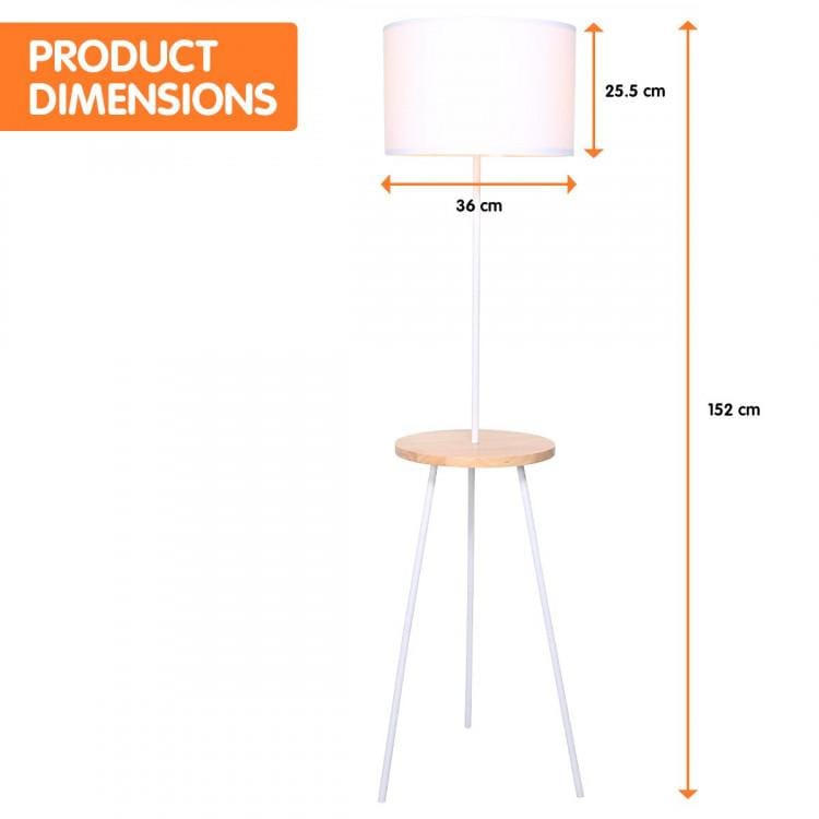 Big Bedding Australia Lamp METAL TRIPOD FLOOR LAMP SHADE WITH WOODEN TABLE SHELF