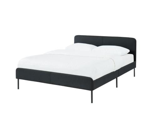 Big Bedding Australia Bedframe Modern Minimalist Charcoal Bed frame with Curved Head board
