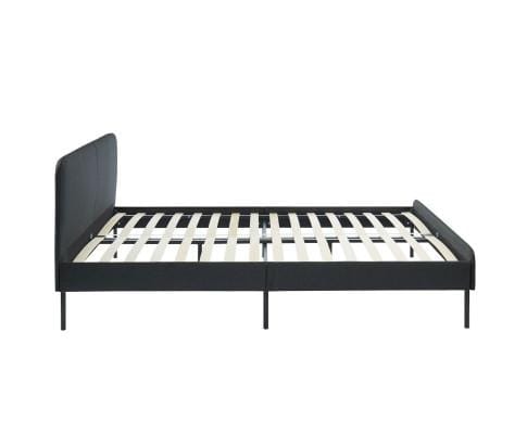 Big Bedding Australia Bedframe Modern Minimalist Charcoal Bed frame with Curved Head board