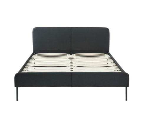 Big Bedding Australia Bedframe Modern Minimalist Charcoal Bed frame with Curved Head board