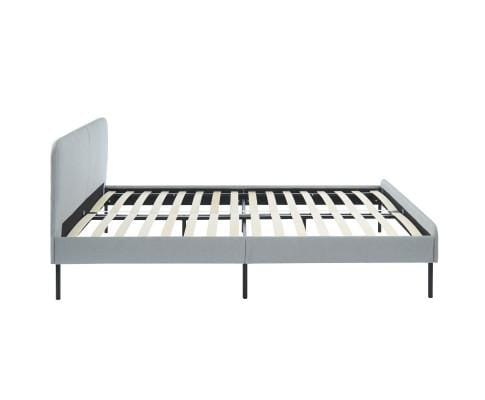 Big Bedding Australia Bedframe Modern Minimalist Stone Grey Bed frame with Curved Head board