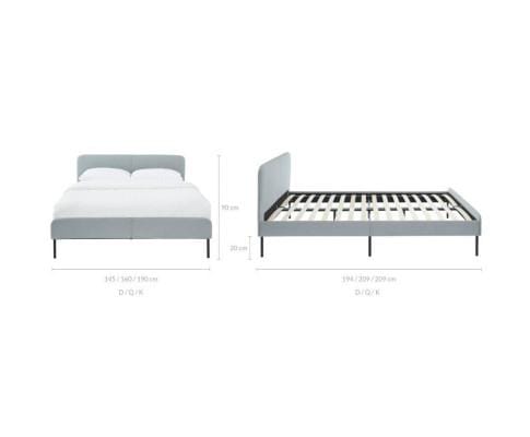 Big Bedding Australia Bedframe Modern Minimalist Stone Grey Bed frame with Curved Head board