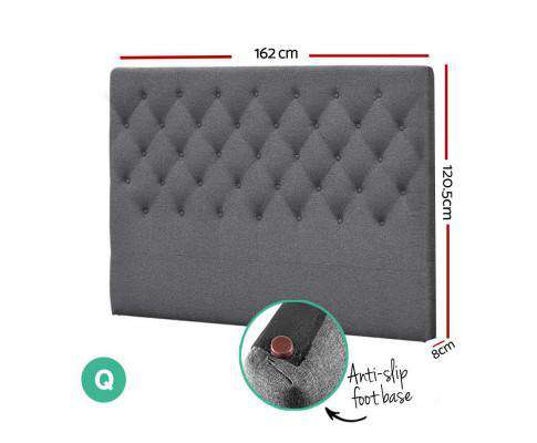Big Bedding Australia Bedhead Queen Bed Head Headboard Bedhead Fabric Frame Base CAPPI Grey