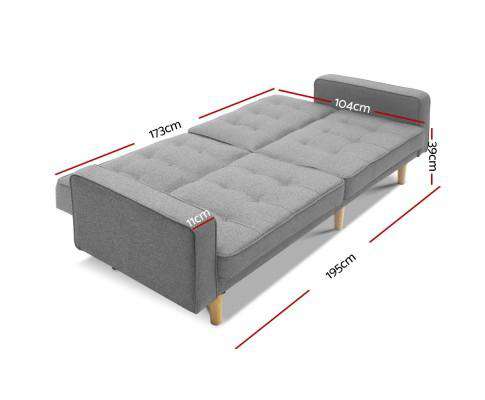 Big Bedding Australia Sofa Three Seater Tufted Plush Sofa - Grey