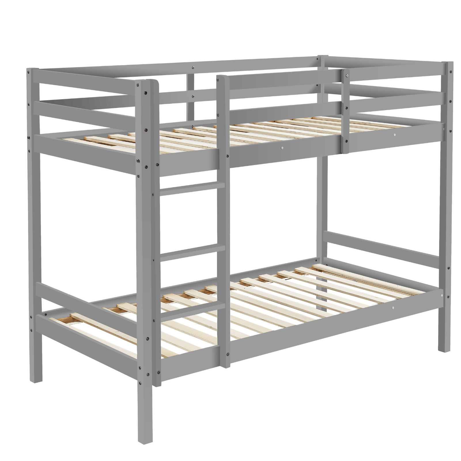 Big Bedding Australia Bedframe Tracey Solid Pinewood Kids' Single Bunk Bed Dark Grey