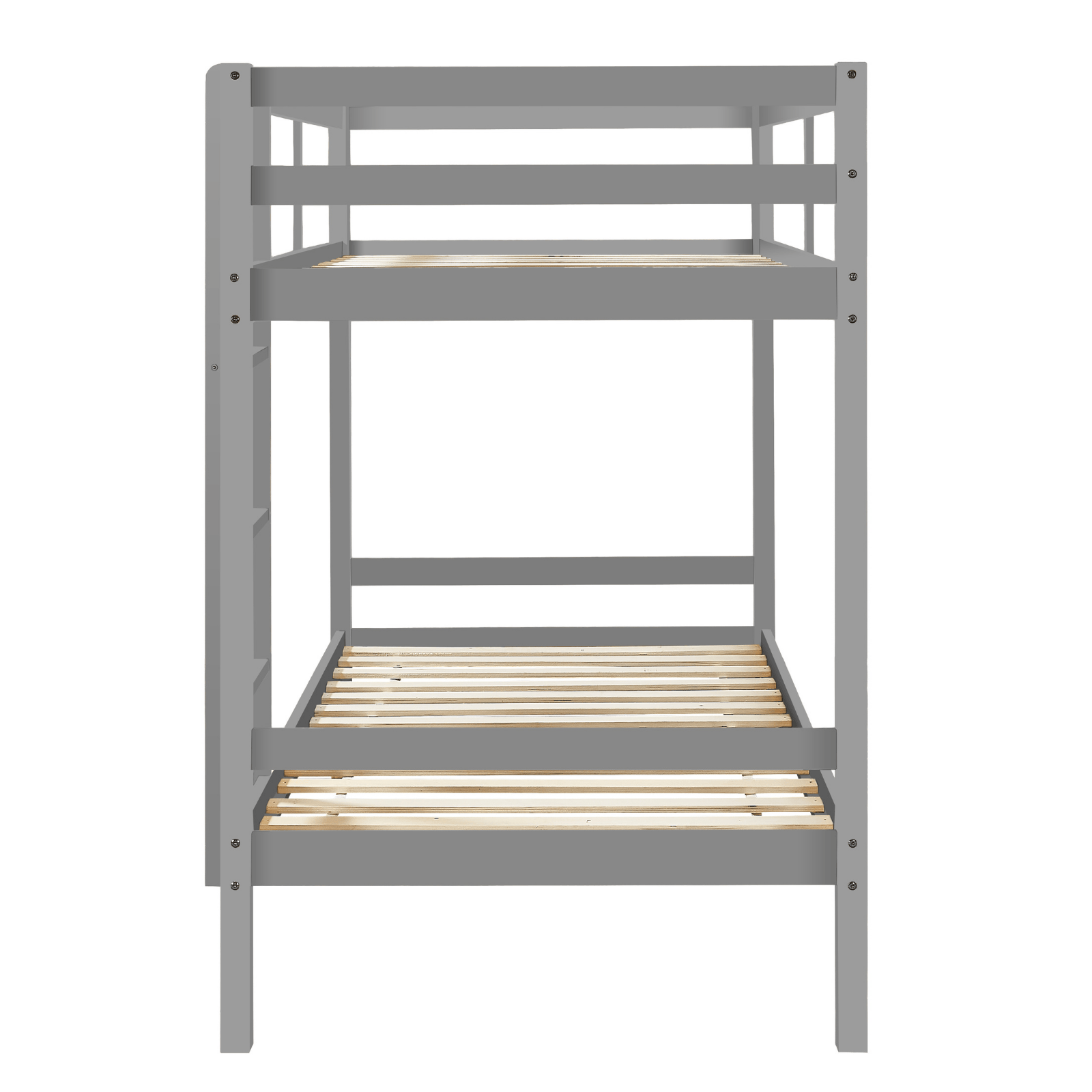 Big Bedding Australia Bedframe Tracey Solid Pinewood Kids' Single Bunk Bed Dark Grey