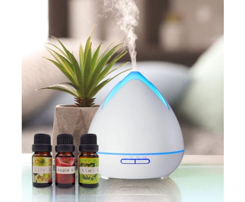 Big Bedding Australia Diffuser Ultrasonic Aromatherapy Diffuser Air Humidifier Purify 400ML - White