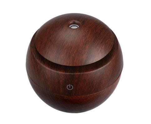 Big Bedding Australia Diffuser Ultrasonic USB Diffuser with 10 Aroma Oils Humidifier LED Light 130ml - Dark Wood