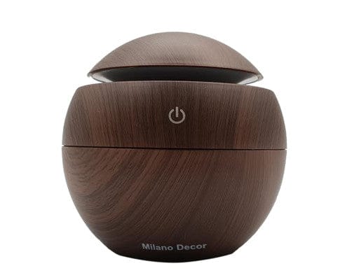 Big Bedding Australia Diffuser Ultrasonic USB Diffuser with 10 Aroma Oils Humidifier LED Light 130ml - Dark Wood