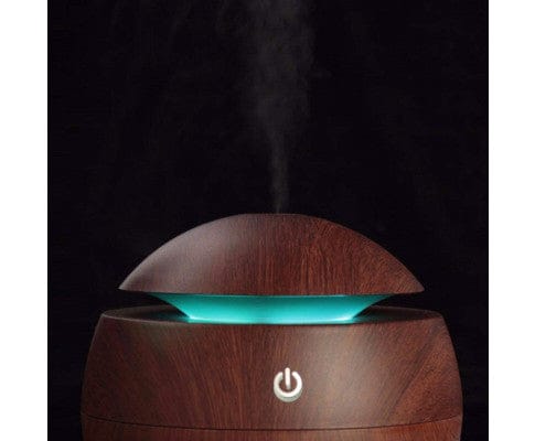 Big Bedding Australia Diffuser Ultrasonic USB Diffuser with 10 Aroma Oils Humidifier LED Light 130ml - Dark Wood