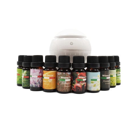 Big Bedding Australia Diffuser Ultrasonic USB Diffuser with 10 Aroma Oils Humidifier LED Light 130ml - White