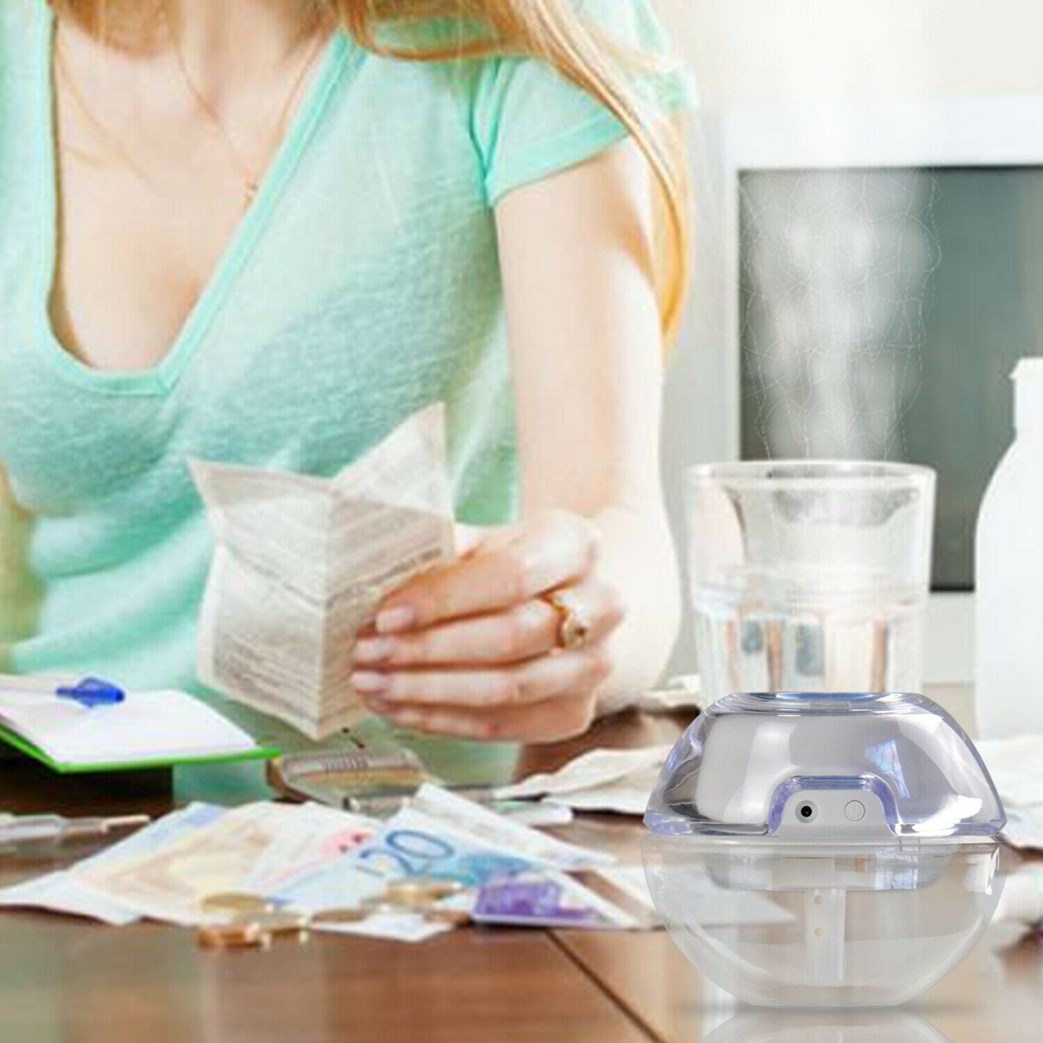 Big Bedding Australia Diffuser USB Air Humidifier Ultrasonic LED Crystal Nightlights Mist Diffuser Purifier