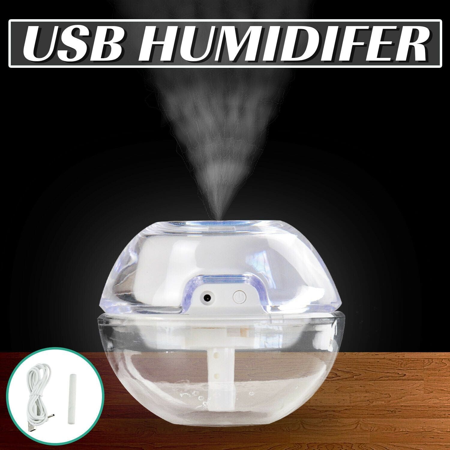 Big Bedding Australia Diffuser USB Air Humidifier Ultrasonic LED Crystal Nightlights Mist Diffuser Purifier