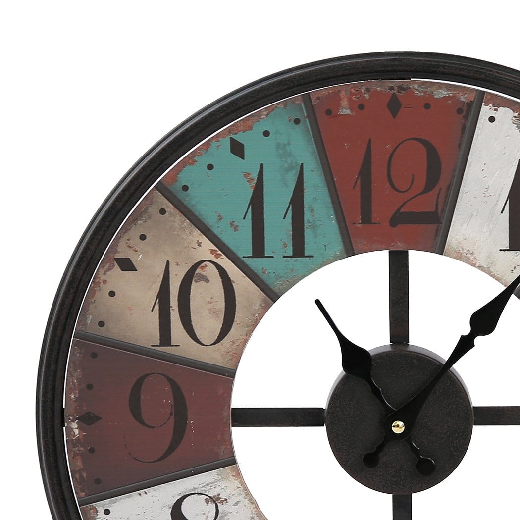 Big Bedding Australia Clock Vintage Chic Wooden Shabby Large Wall Clock Art Round Oversized Digital French
