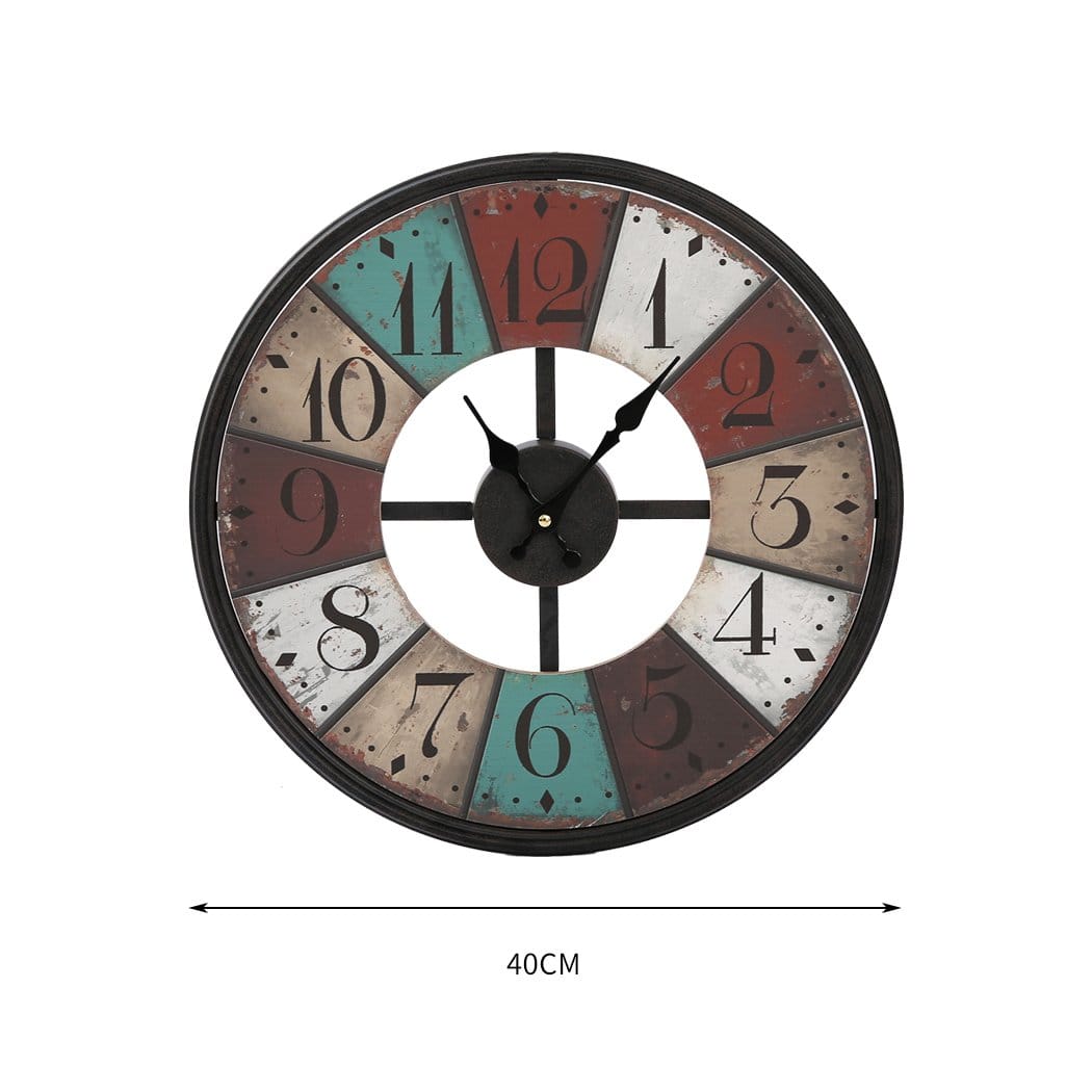 Big Bedding Australia Clock Vintage Chic Wooden Shabby Large Wall Clock Art Round Oversized Digital French