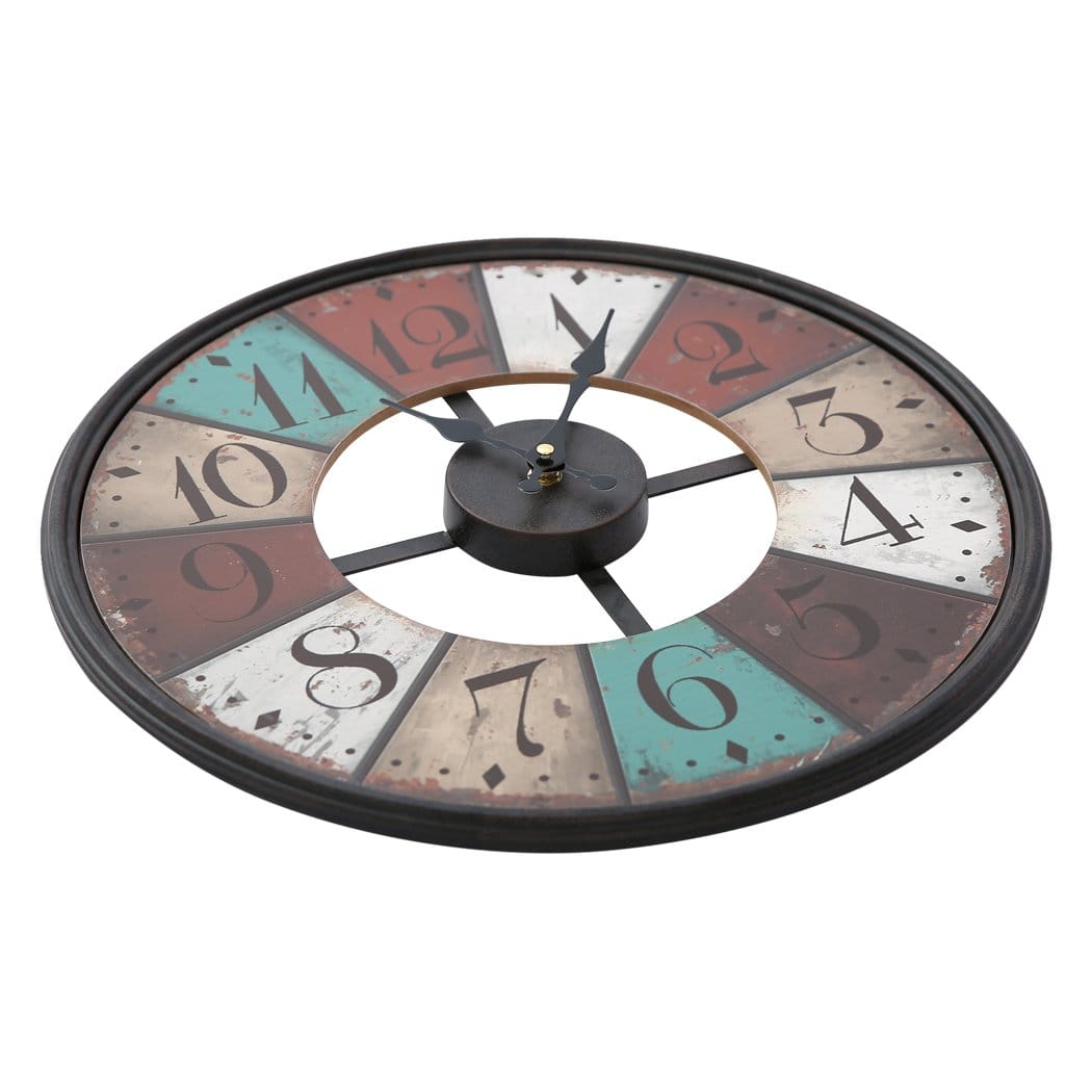 Big Bedding Australia Clock Vintage Chic Wooden Shabby Large Wall Clock Art Round Oversized Digital French