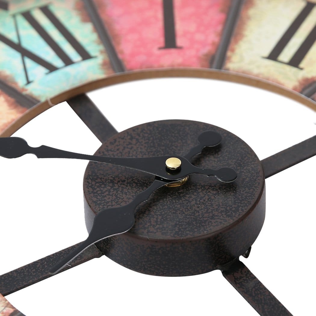 Big Bedding Australia Clock Vintage Chic Wooden Shabby Large Wall Clock Art Round Oversized Digital French