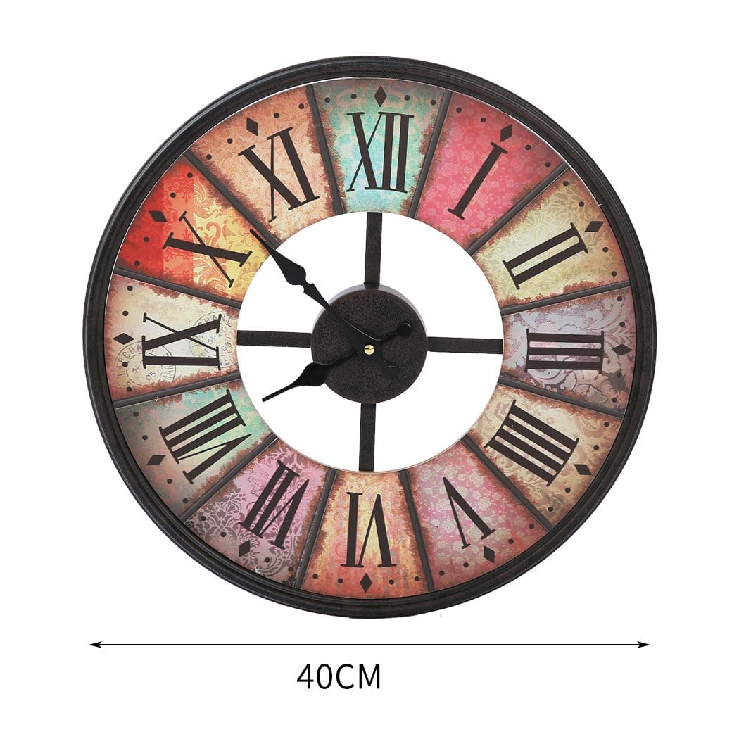 Big Bedding Australia Clock Vintage Chic Wooden Shabby Large Wall Clock Art Round Oversized Digital French