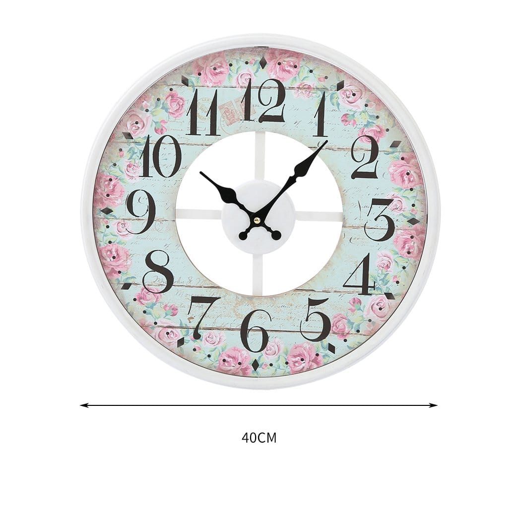 Big Bedding Australia Clock Vintage Chic Wooden Shabby Large Wall Clock Art Round Oversized Digital French