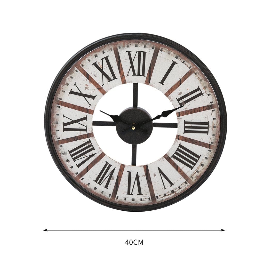 Big Bedding Australia Clock Vintage Chic Wooden Shabby Large Wall Clock Art Round Oversized Digital French