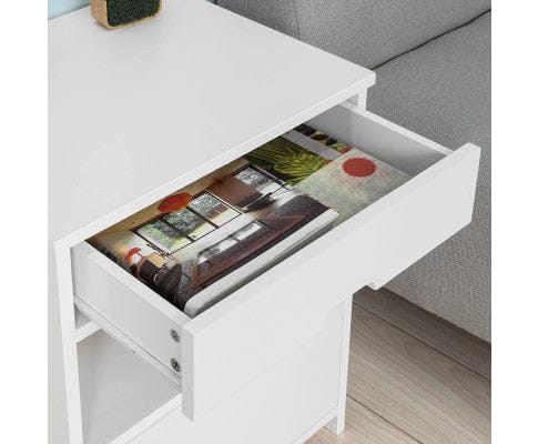 Big Bedding Australia Bedside Table White Bedside Table with 2 Drawers