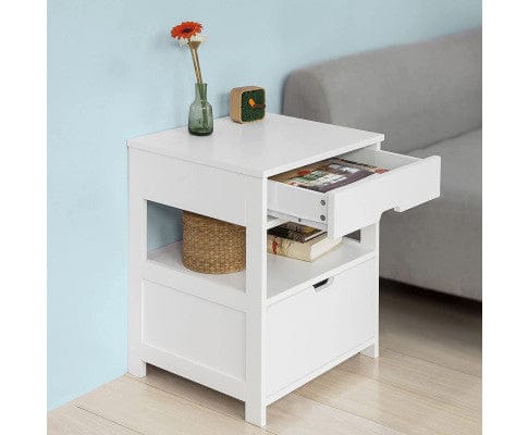Big Bedding Australia Bedside Table White Bedside Table with 2 Drawers