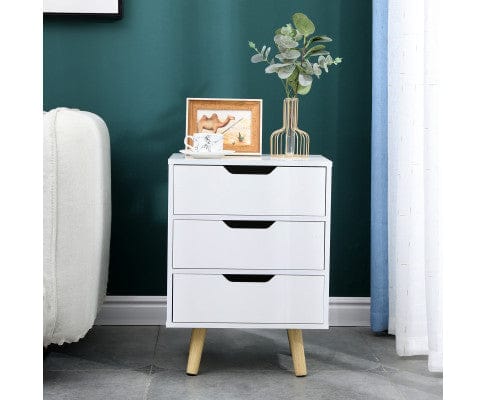 Big Bedding Australia Bedside Table Wooden Bedside Table 3 Drawers Cabinet Storage Night Stand