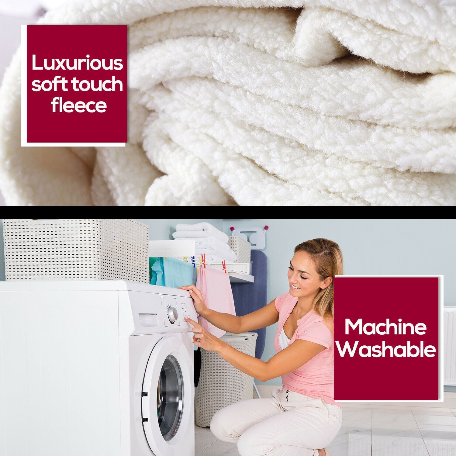 450 GSM Fleecy Electric Blanket Heated Warm Winter Fitted Queen Size Dreamz