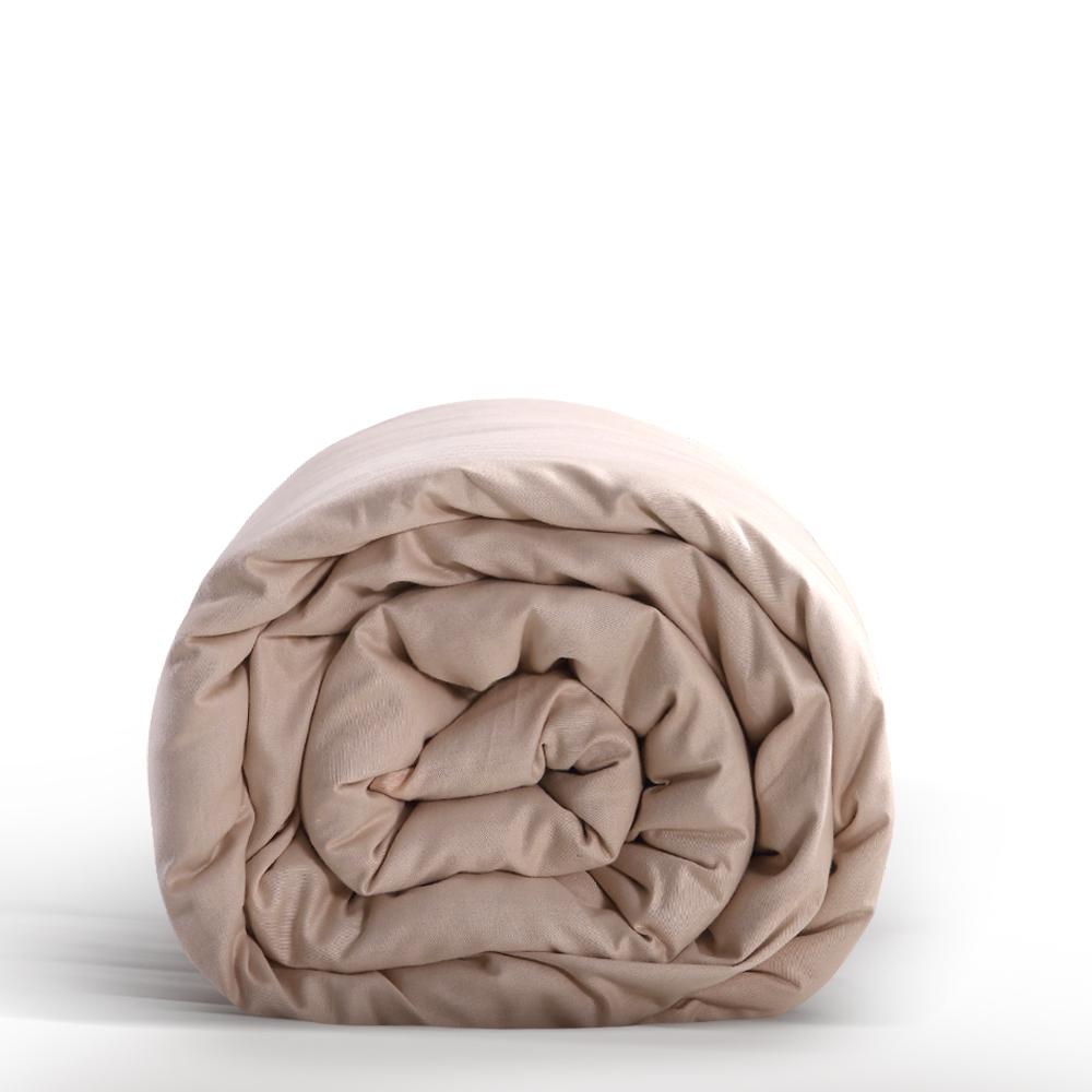 198x122cm Cotton Anti Anxiety Weighted Blanket Cover Protector Beige Dreamz