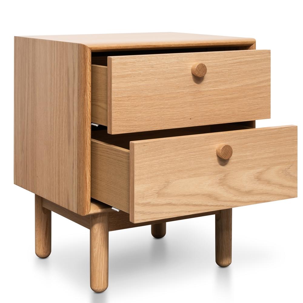 Calibre Furniture Bedside Table 2 Drawer Side Table - Oak